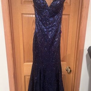 Windsor Strapless Midnight Blue Dress